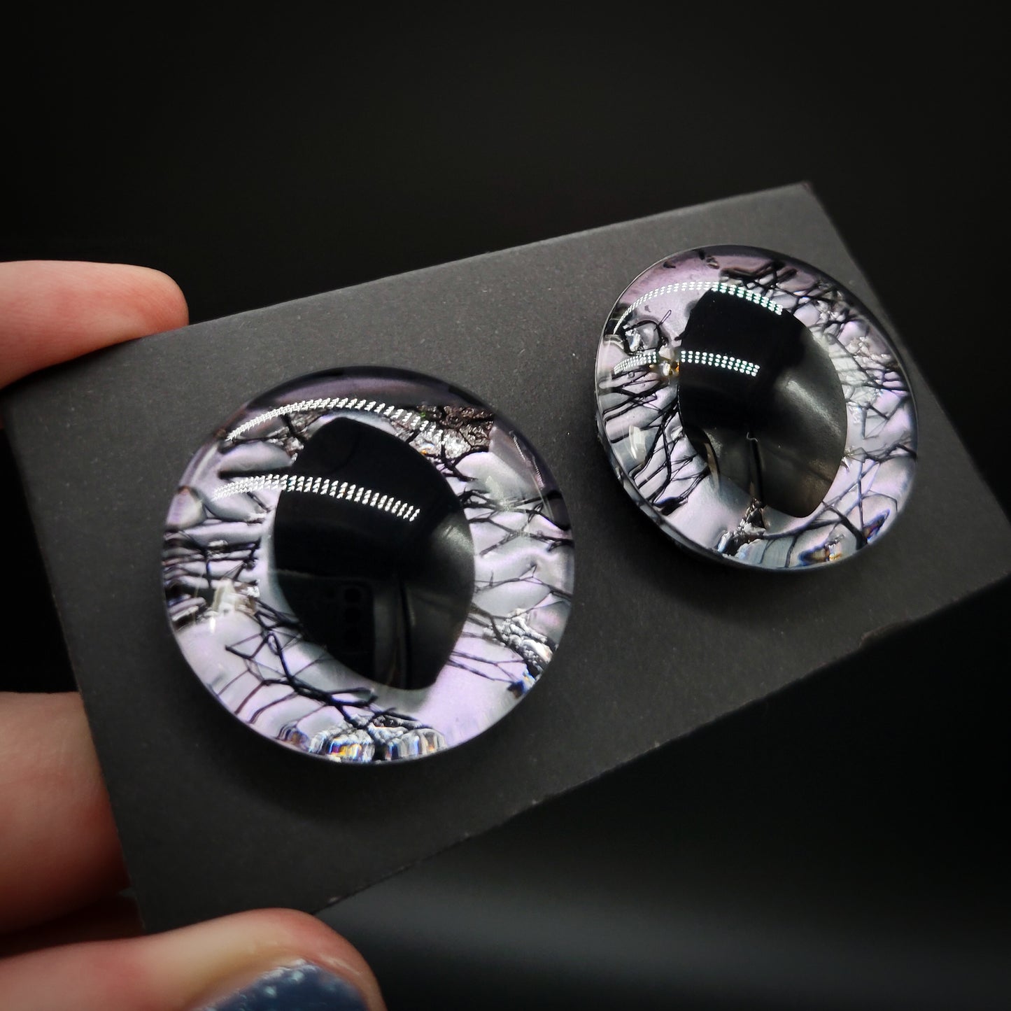 Seelie You Later - shifting silver-lilac with black veining and silver accents